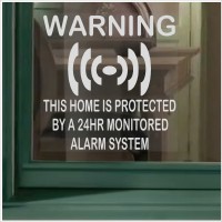 1 x Home Protected - Monitored Alarm System Stickers for Windows - 24hr Security Warning Signs for House, Flat, Business, Property-Self Adhesive Vinyl Sign